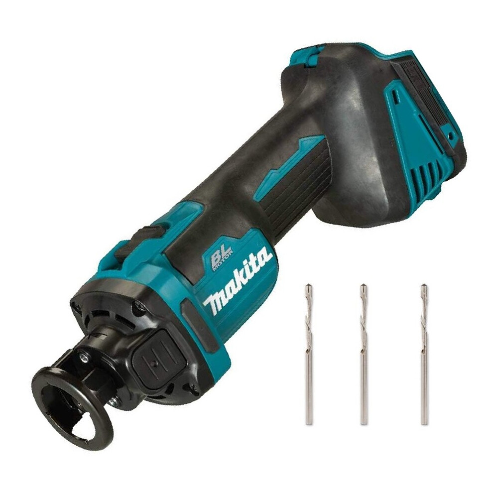 Makita DCO181Z 18v Brushless Cordless Drywall Cut Out Tool Cutter + 3 Cutters
