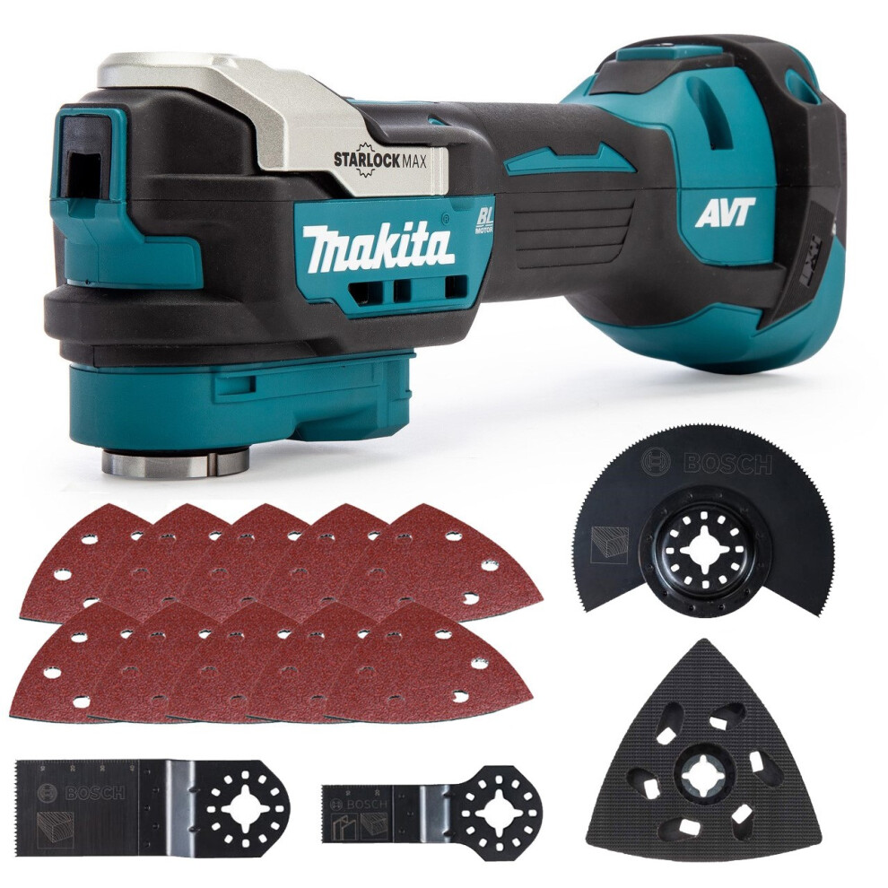 Makita DTM52Z 18v LXT Brushless Multi Tool Starlock Keyless Blade + 14 Accessory