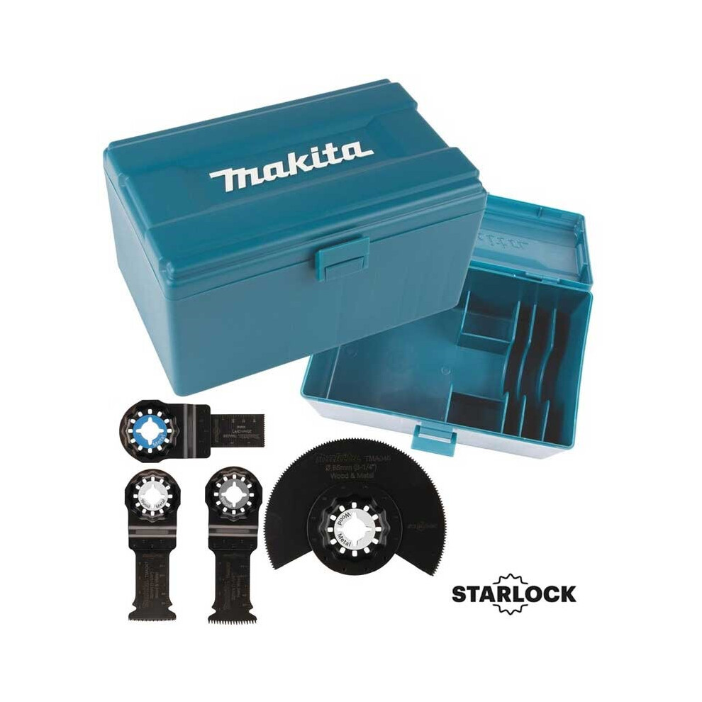 Makita Starlock Multi Tool 4 Piece Plunge Cut Segment Saw Blade 30 50 85mm +Box