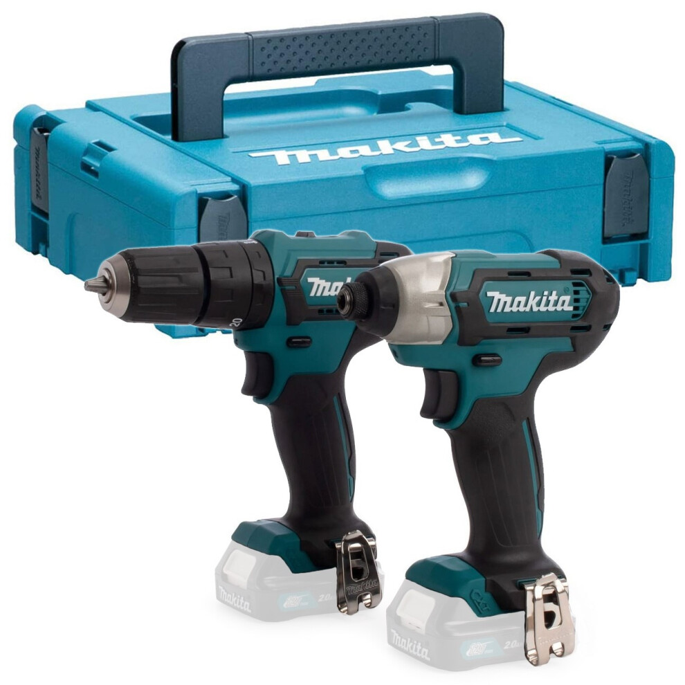 Makita CLX228 12v Max Lithium Combi Hammer Drill Impact Driver Bare + Makpac