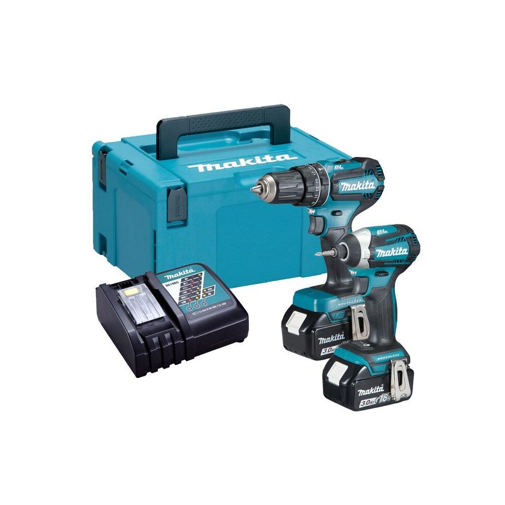 Makita 18v DLX2283RJ Brushless Kit DHP485 Hammer Drill DTD153 Impact Driver 3ah