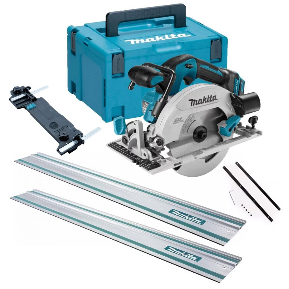 Makita DHS680Z 18v Lithium Brushless Circular Saw 165mm Bare MakPac 2x 1.5m Rail