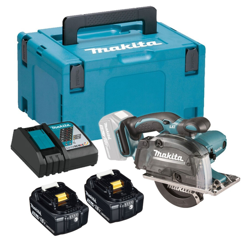 Makita DCS552RFJ 18V LXT 136mm Metal Cutting Circular Saw + Blade - 2 x 3.0ah