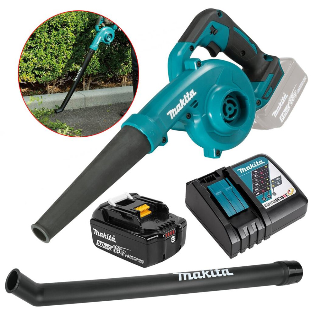 Makita DUB185RT 18v Cordless Garden Leaf Blower Variable Speed 5Ah + Long Nozzle