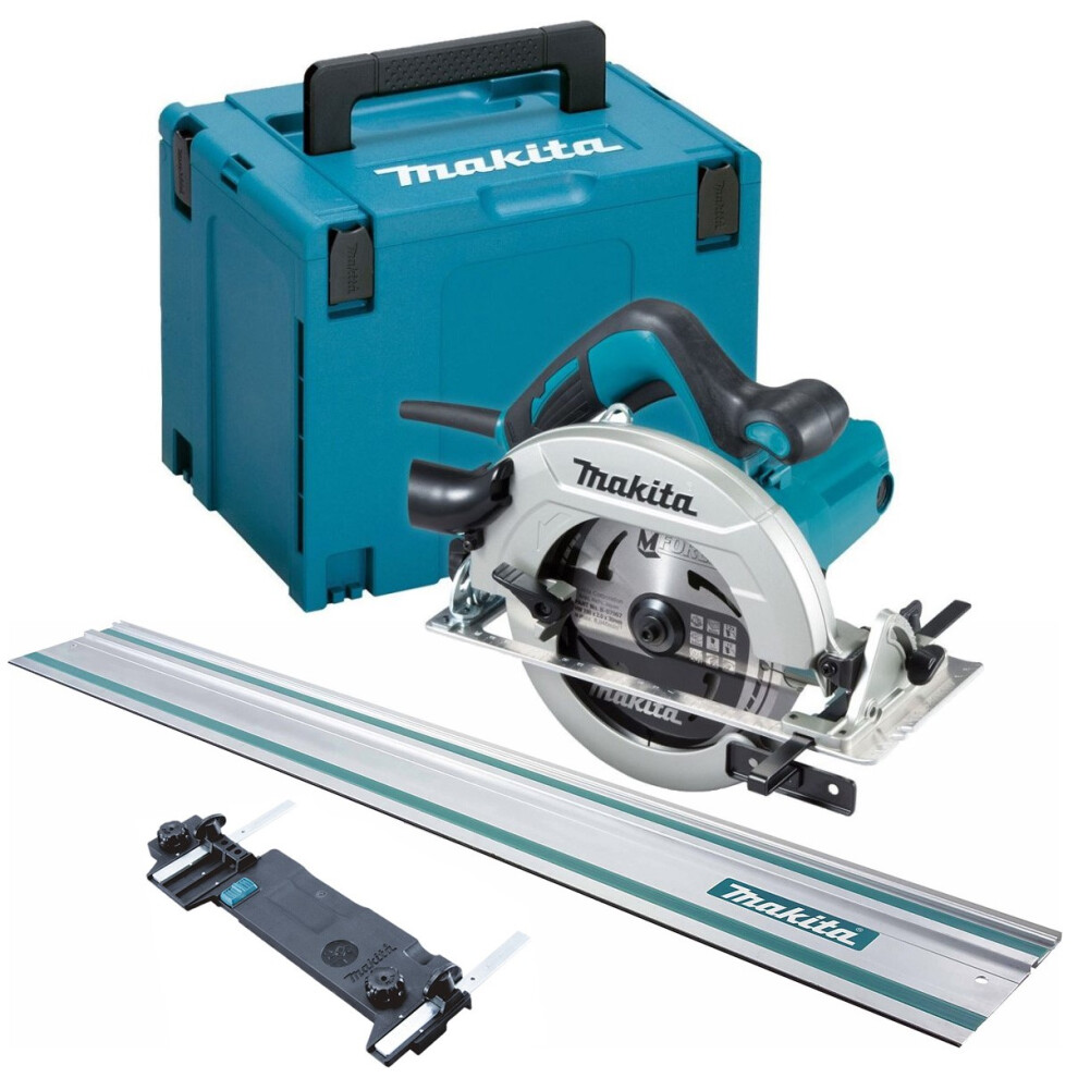 Makita HS7611J 110v Circular Saw 190mm 1600w 5500 RPM MakPac Case + 1 x Rail