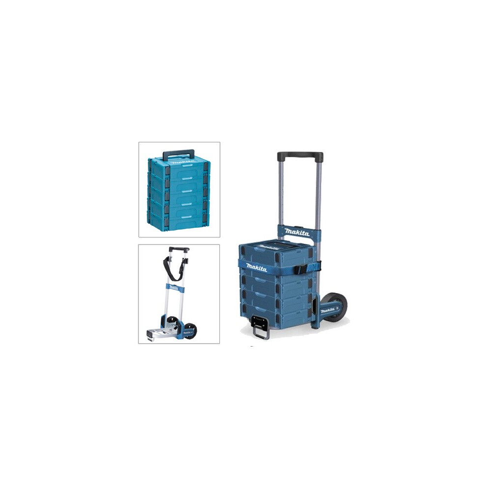 Makita Foldable MakPac Case Trolley Sack Truck + 5 x Type 1 Makpac Cases