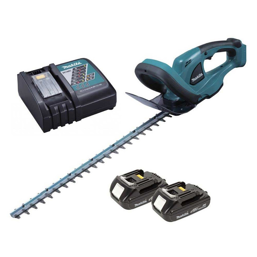 Makita DUH523 LXT 18v Li-Ion Cordless Hedge Cutter 52cm - 2 x Batteries Charger