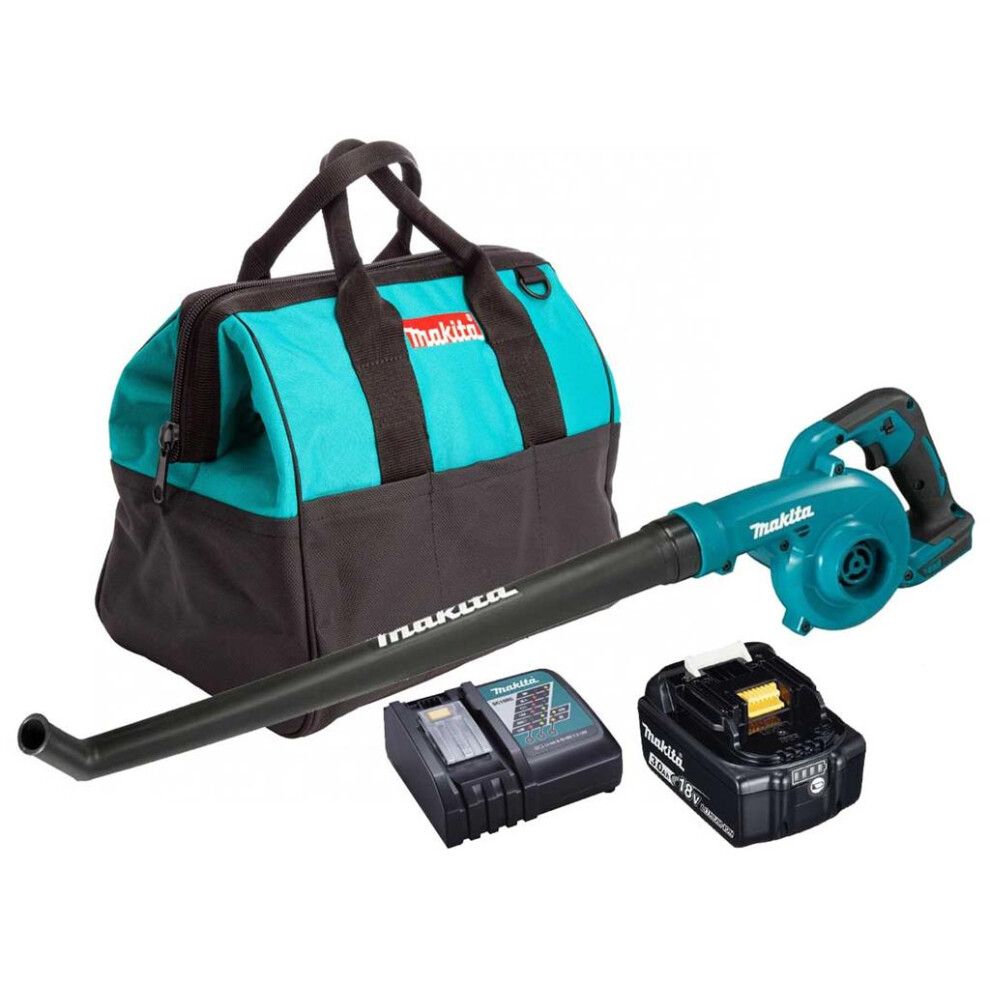 Makita DUB186Z 18v Cordless Garden Leaf Blower Li-Ion + 1 x 3.0ah, Charger + Bag