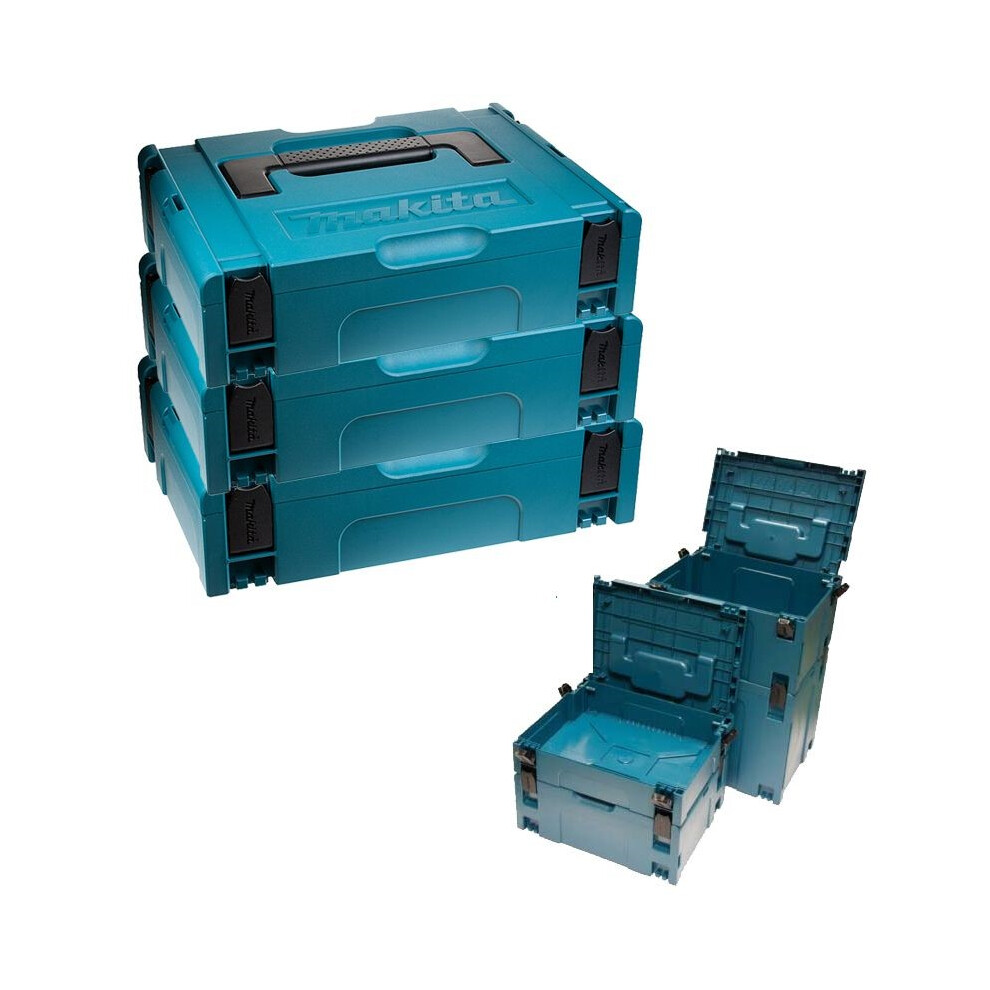 Makita MAKPAC Pack of 3 x Stacking Connector Tool Cases Type 1 396 x 296 x 105
