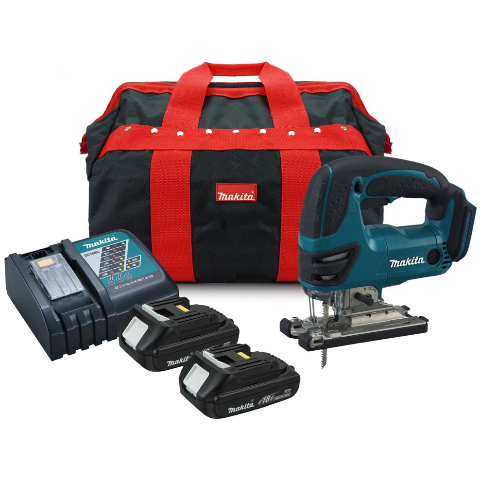 Makita DJV180 18v LXT Lithium Ion Jigsaw + 2 x 1.5ah Batteries, Charger + Bag