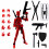 (Bright Red) Titan 13 Action Figures T13 Figure 3D Printed Multi-Jointed Movable Lucky 1