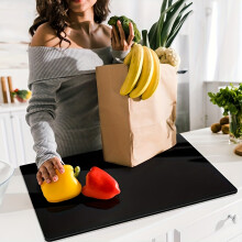 (Black) Large Black Cutting Board with Lip Edge – High Toughness, Non-Slip, Ideal for Kitchen Countertops