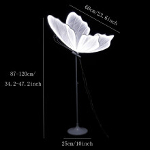 (white 60cm, 2pcs) 60/80/100cm Wedding Butterfly Floor lamp Creative Butterfly Ceiling Lamp Butterfly Hanging Decoration