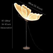 (warm 60cm, 1pcs) 60/80/100cm Wedding Butterfly Floor lamp Creative Butterfly Ceiling Lamp Butterfly Hanging Decoration