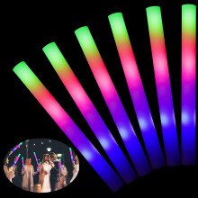 (15PS) 15/20Pcs LED Glow Sticks Bulk Colorful RGB Glow Foam Stick Cheer Tube Dark Light