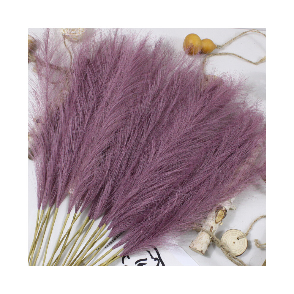 Flemye (Purple) 55Cm Artificial Pampas Grass Flower Bouquet For Home Wedding Decoration Purple