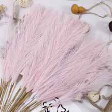 (Light pink) 55CM Artificial Pampas Grass Flower Bouquet for Home Wedding Decoration