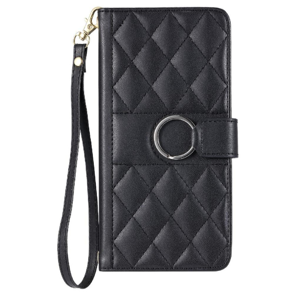 (Black) Flip Case For Samsung Galaxy A54 5G Magnetic Protective Card Slots Holder Wrist Strap Pu Leather Black 764549436644