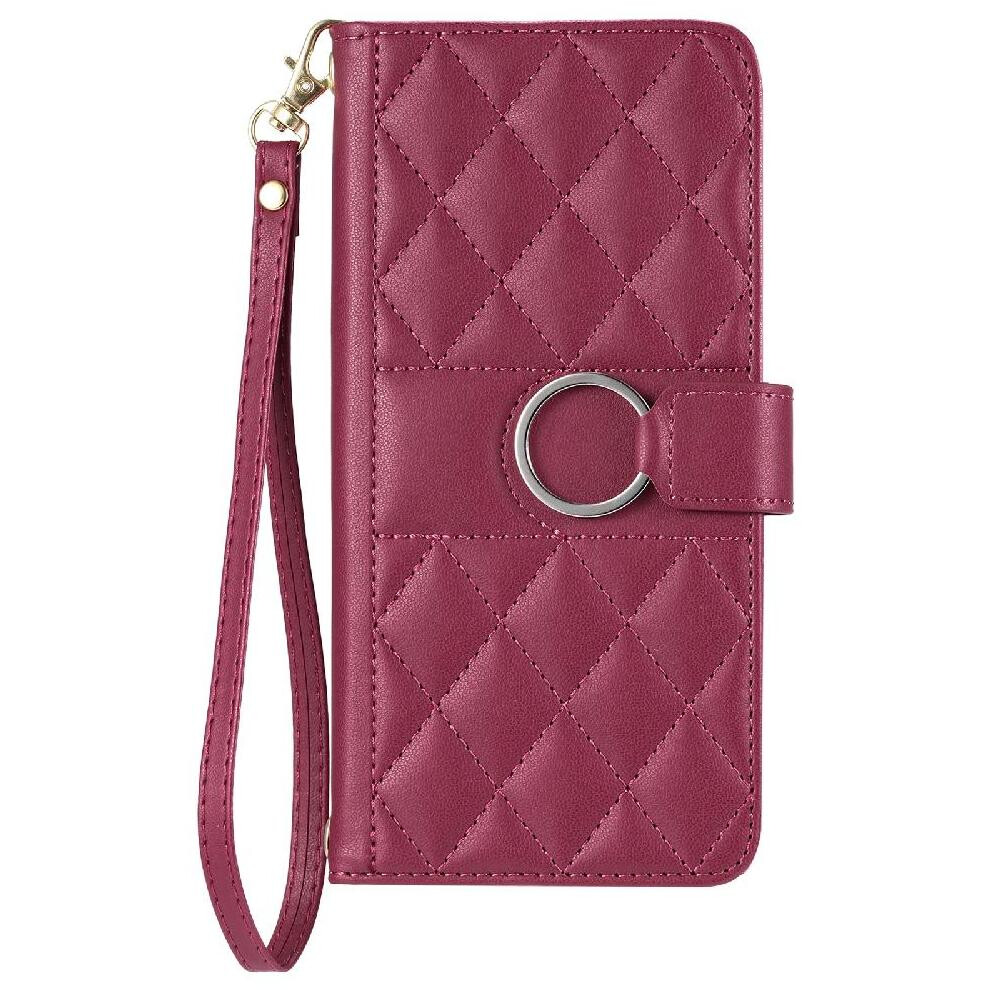 (Red) Flip Case For Samsung Galaxy S23 Fe Protective Wrist Strap Card Slots Holder Magnetic Pu Leather Red 764549437375