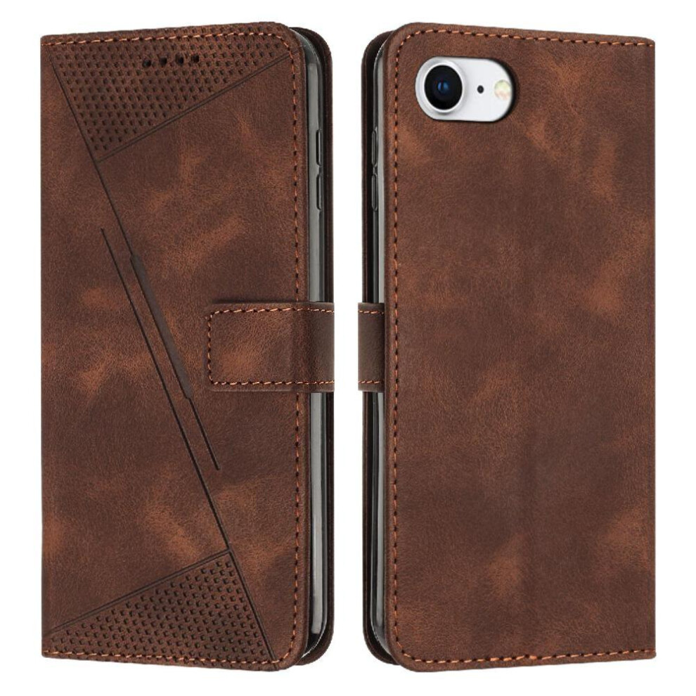 (Brown) Flip Case For Iphone 16E Kickstand Wallet Card Insertion Pu Leather Brown 764549438051