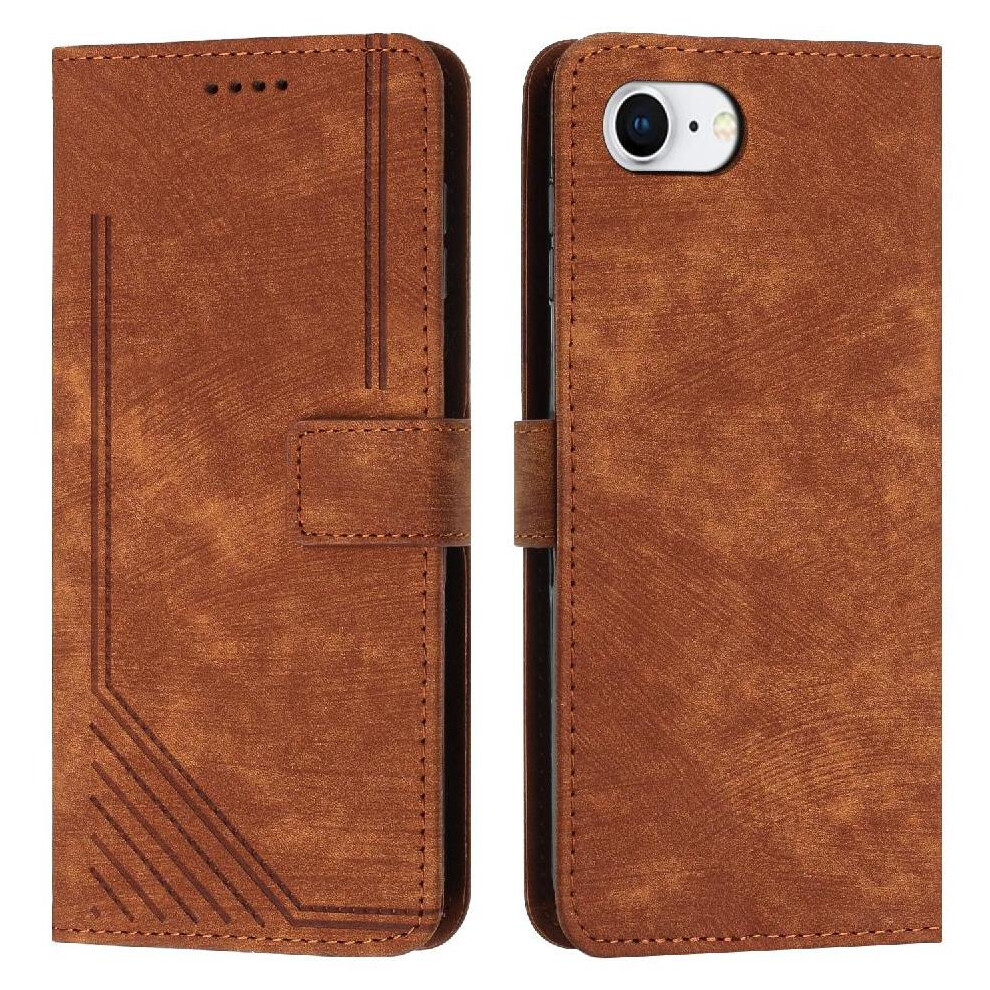 (Brown) Flip Case For Iphone 16E Wallet Pu Leather Kickstand Card Insertion Brown 764549438105