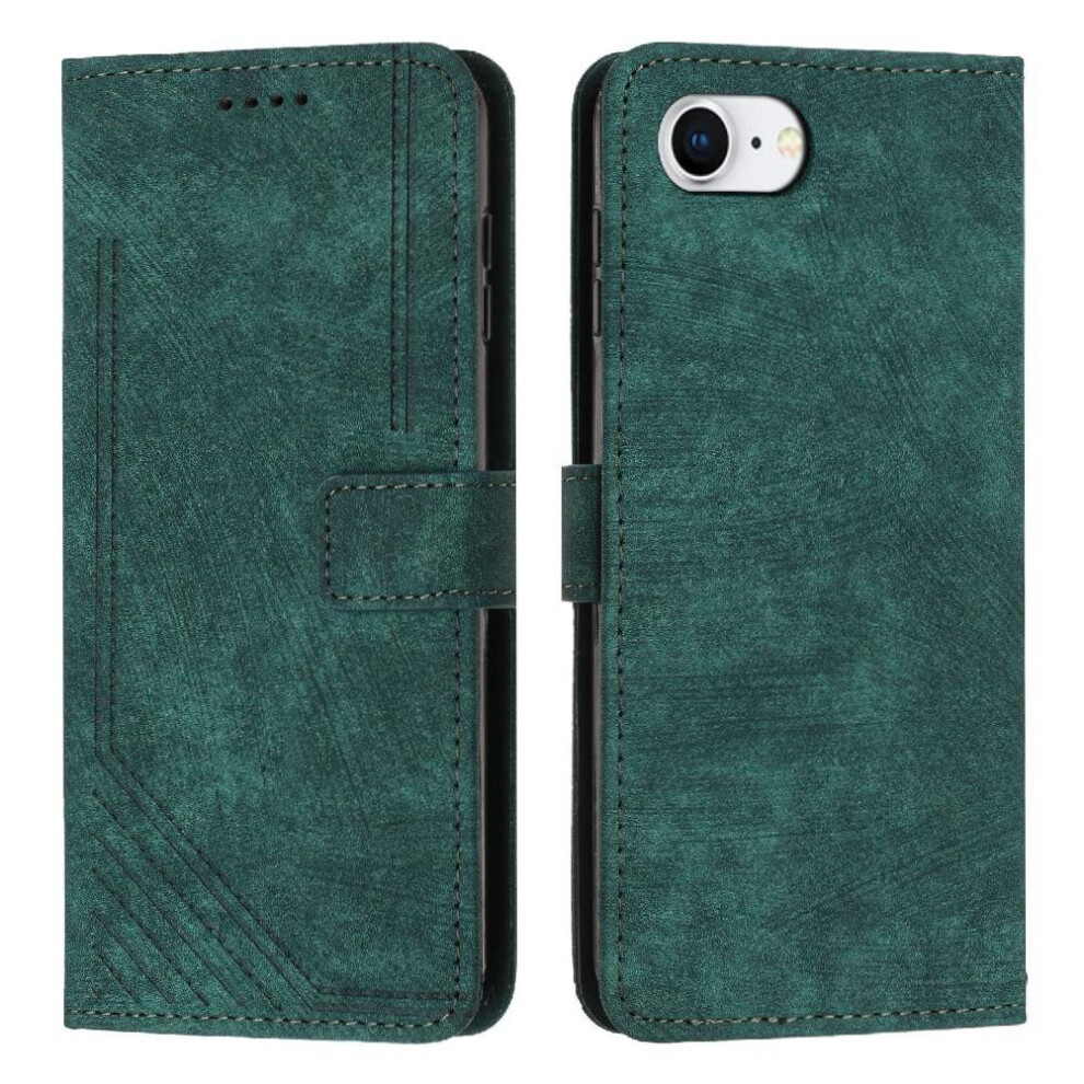 (Green) Flip Case For Iphone 16E Wallet Pu Leather Kickstand Card Insertion Green 764549438129