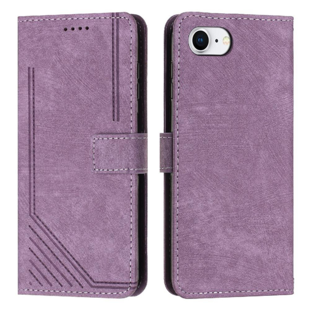 (Purple) Flip Case For Iphone 16E Wallet Pu Leather Kickstand Card Insertion Purple 764549438150
