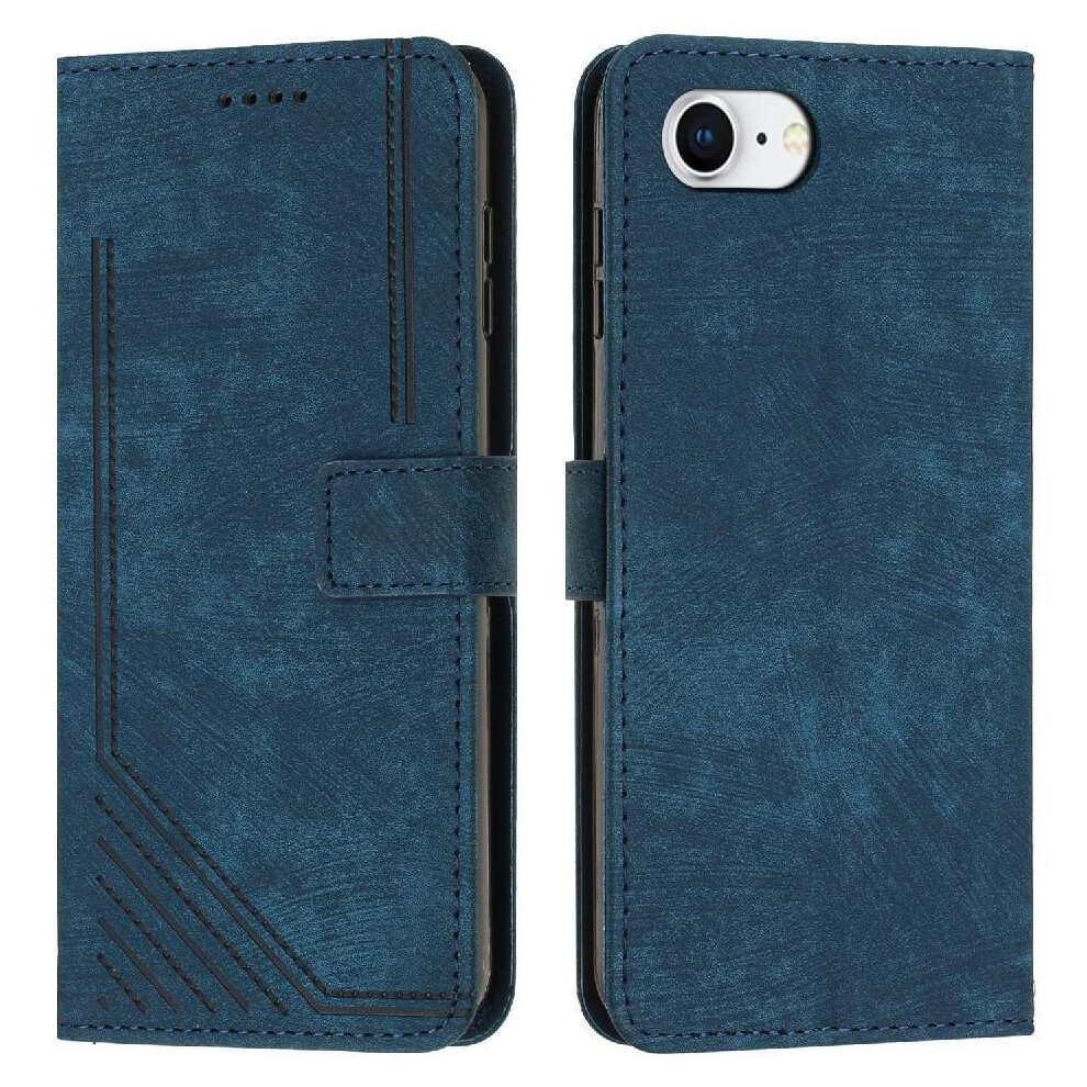 (Blue) Flip Case For Iphone 16E Wallet Pu Leather Kickstand Card Insertion Blue 764549438136