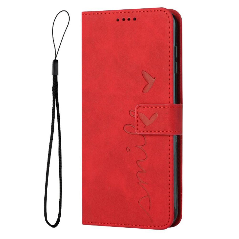 (Red) Flip Case For Iphone 16E Card Insertion Kickstand Pu Leather Side Buckle Love Wallet Red 764549438228