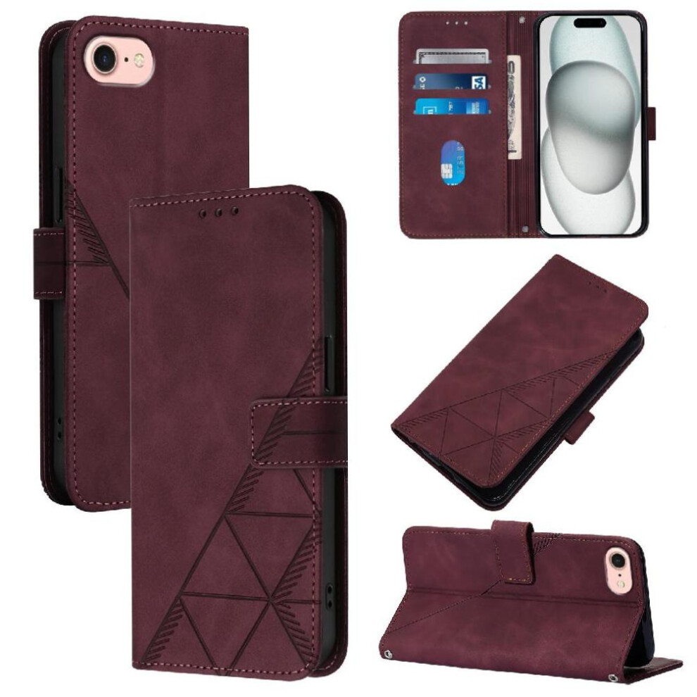 (Red) Case For Iphone 16E Pu Leather Wallet Cover Credit Card Holder Flip Folio Book Protective Red 764549438358