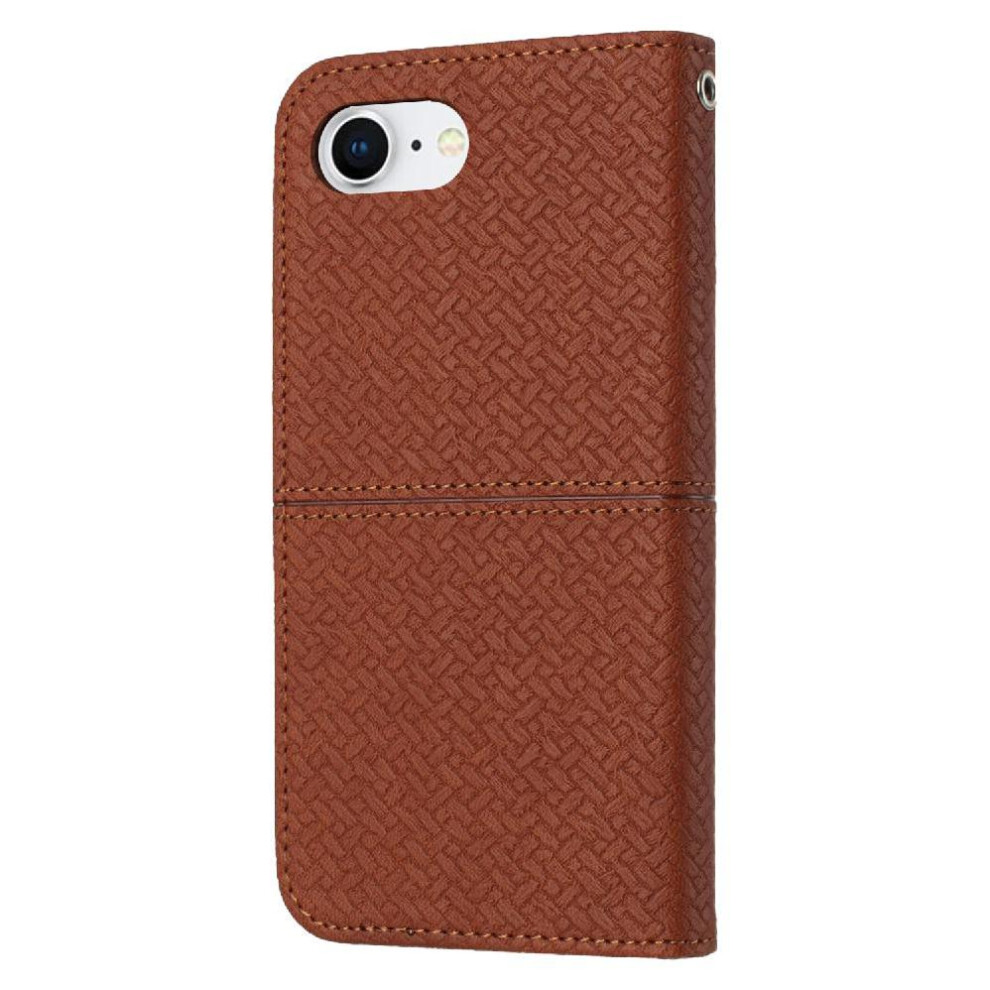(Brown) Case For Iphone 16E Hand Wallet Flip Folio Book Pu Leather Cover Credit Card Holder Brown 764549438525