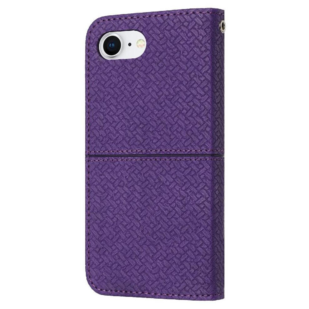 (Purple) Case For Iphone 16E Hand Wallet Flip Folio Book Pu Leather Cover Credit Card Holder Purple 764549438570