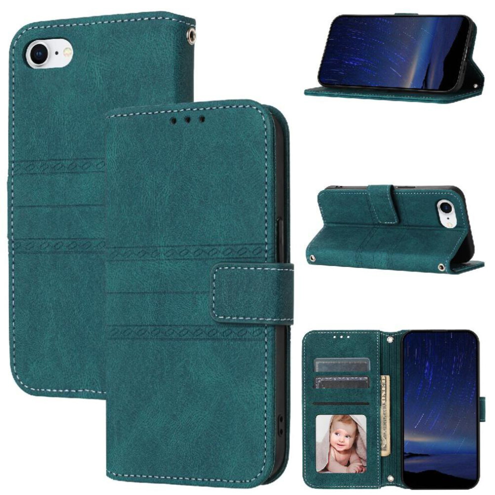(Green) Flip Case For Iphone 16E Kickstand Pu Leather Wallet Case Magnetic Closure Shockproof Protective Green 764549438679