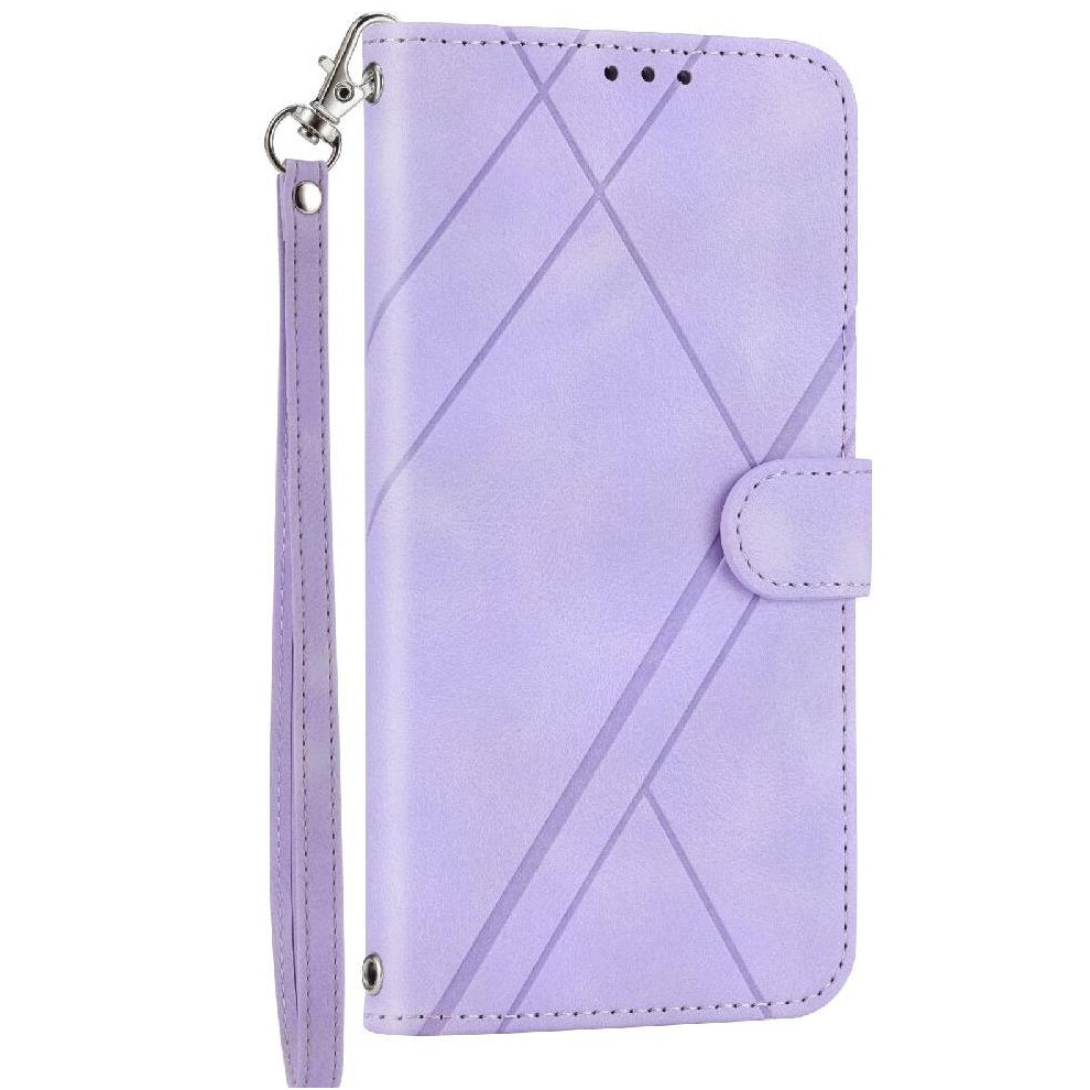 (Purple) Filp Case For Iphone 16E Kickstand Pu Leather Cover Wrist Strap Credit Card Holder Hand Wallet Purple 764549438709