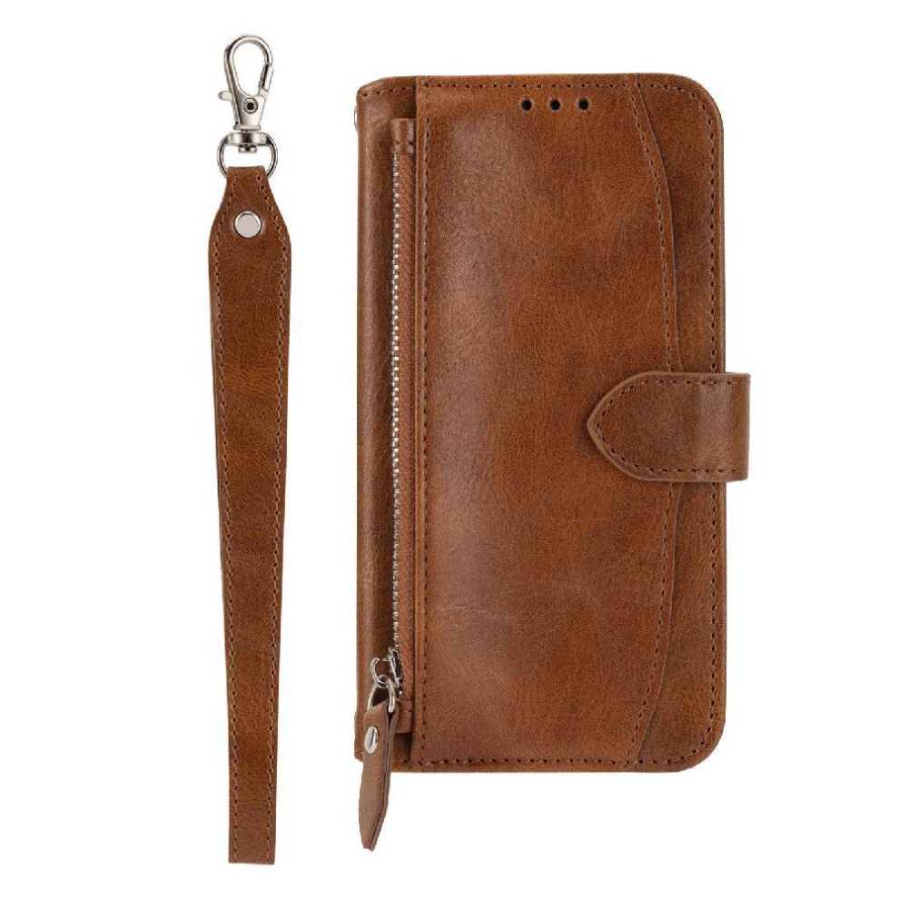 (Brown) Flip Case For Iphone 16E Magnetic Closure Pu Leather Anti Scratch Kickstand Card Holder Brown 764549438846