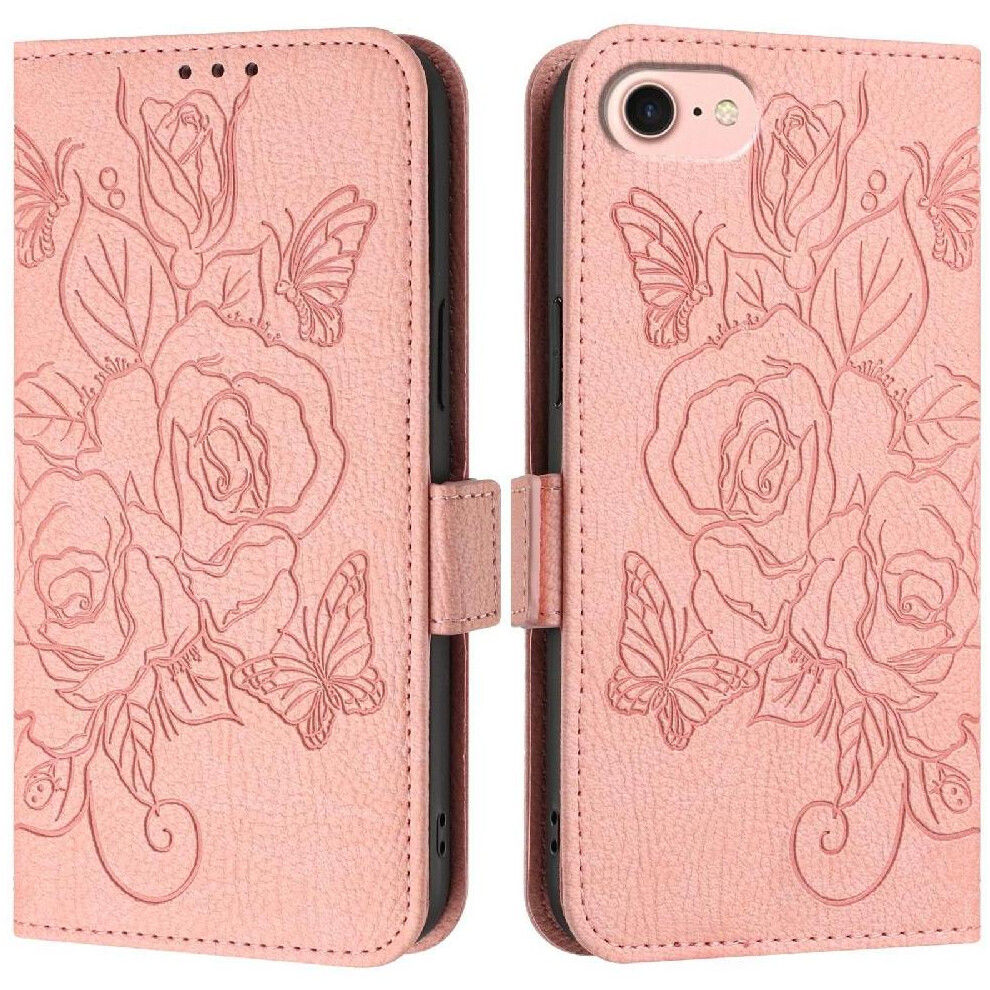 (Pink) Case For Iphone 16E With Credit Card Slot Magnetic Wallet Pu Leather Pink 764549438884