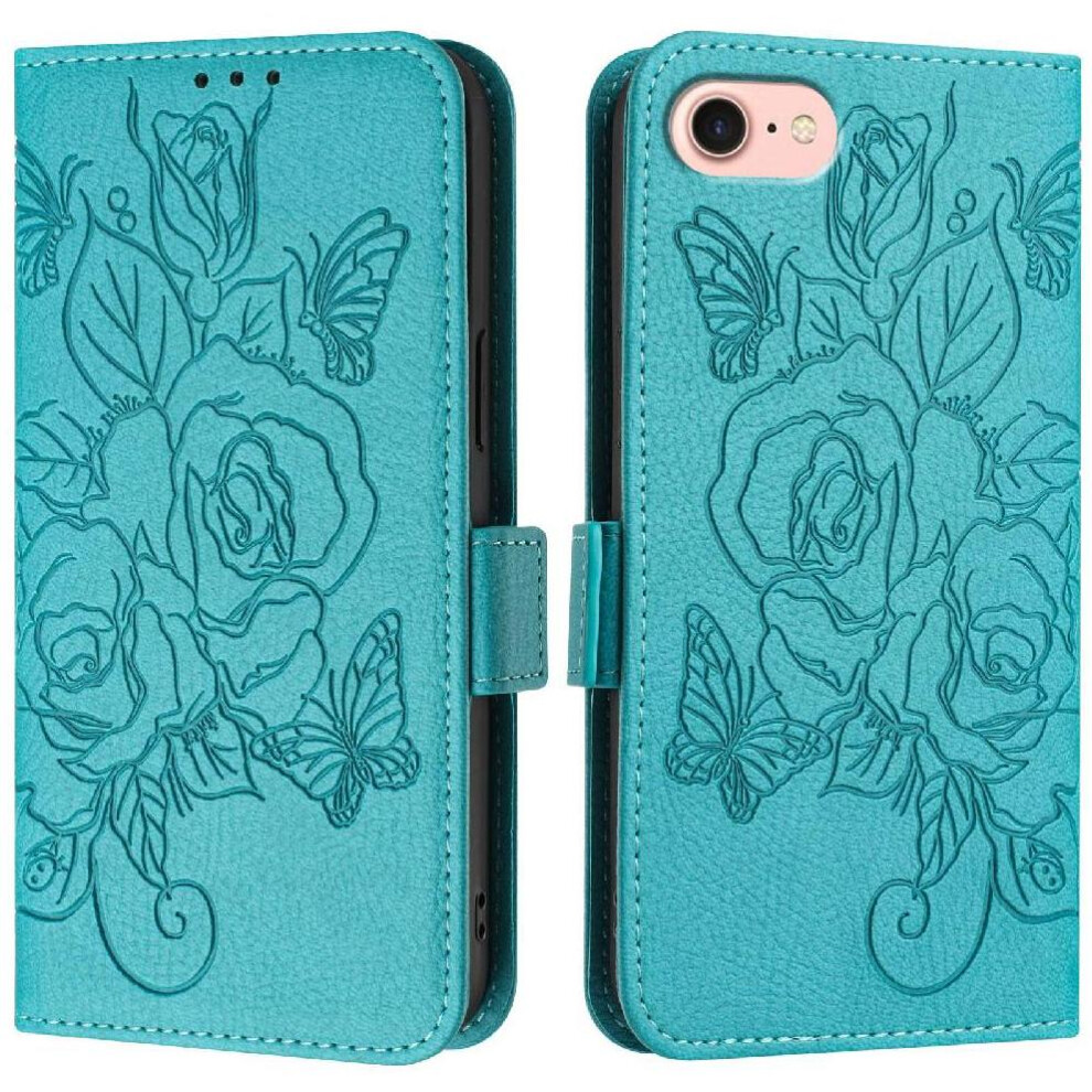 (Light ) Case For Iphone 16E With Credit Card Slot Magnetic Wallet Pu Leather Blue 764549438877