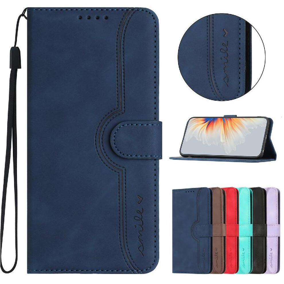 (Blue) Compatible With Iphone 16E Case Built-In Magnet Cover Premium Pu Wallet Blue 764549439836