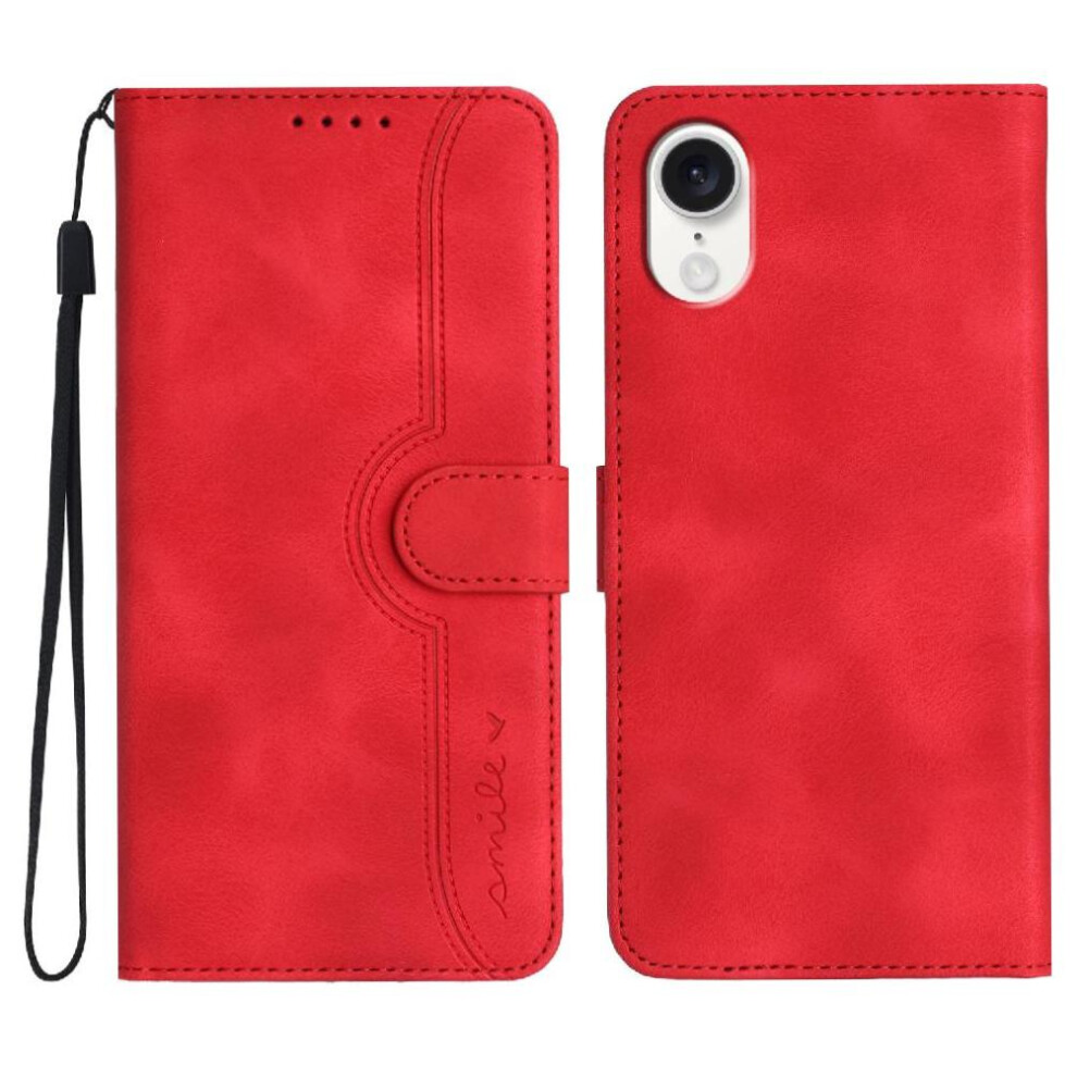 (Red) Compatible With Iphone 16E Case Built-In Magnet Cover Premium Pu Wallet Red 764549439782
