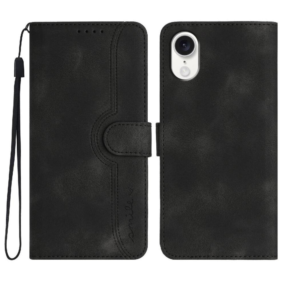 (Black) Compatible With Iphone 16E Case Built-In Magnet Cover Premium Pu Wallet Black 764549439812