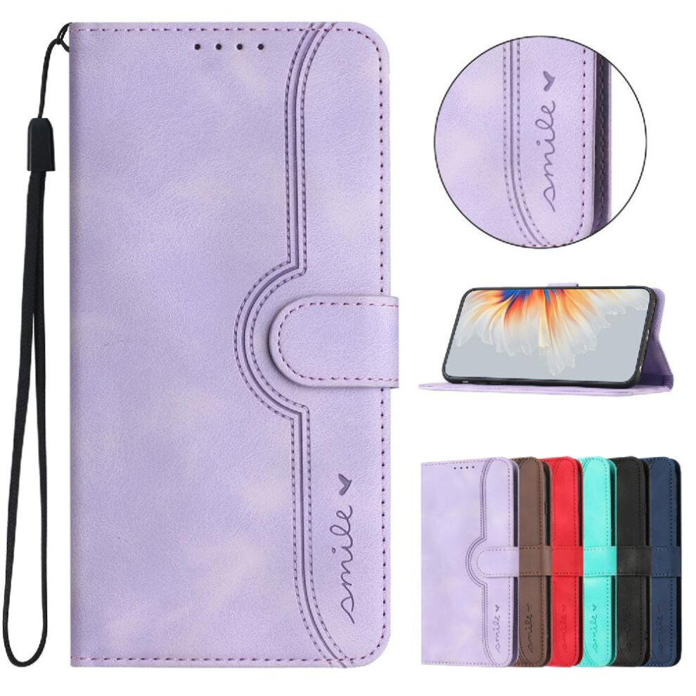 (Purple) Compatible With Iphone 16E Case Built-In Magnet Cover Premium Pu Wallet Purple 764549439829