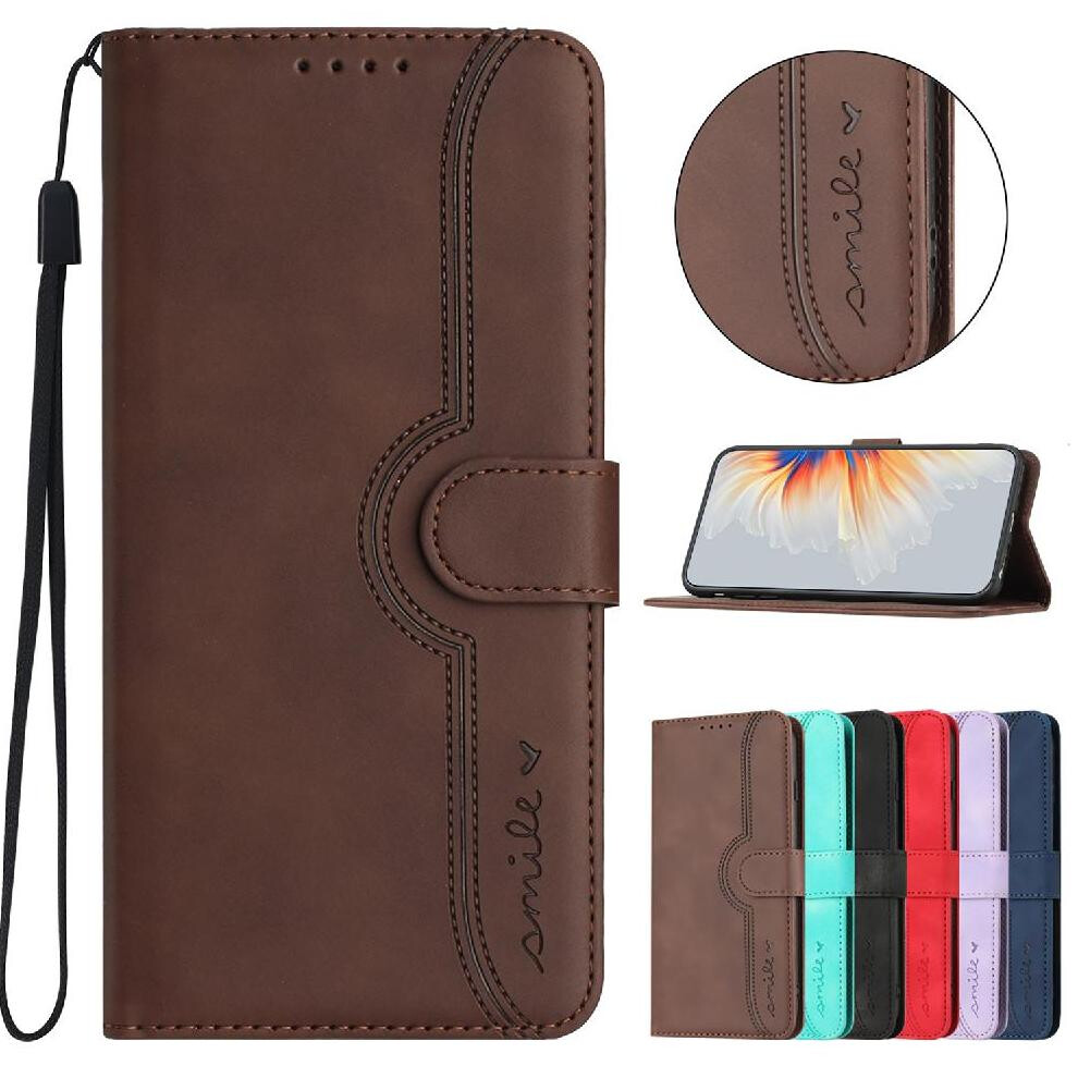 (Brown) Compatible With Iphone 16E Case Built-In Magnet Cover Premium Pu Wallet Brown 764549439799