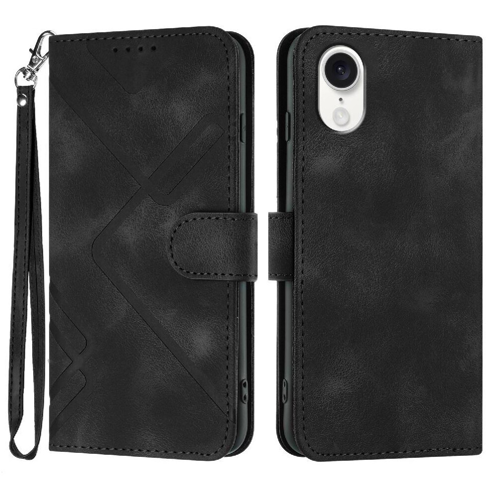 (Black) Flip Case For Iphone 16E With Card Slot Stand Flip Wallet Magnetic Cover Pu Leather Black 764549439935