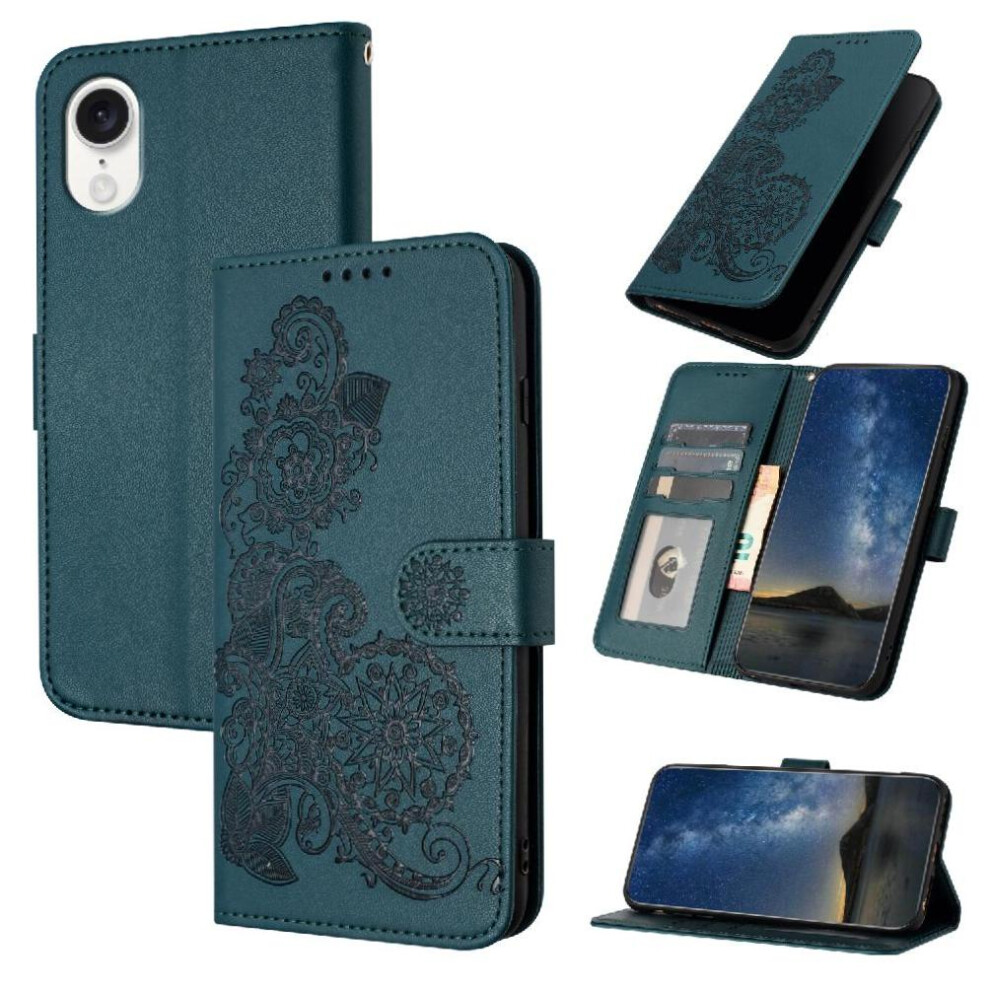 (Green) Flip Case For Iphone 16E Flip Folio Book Kickstand Protective Pu Leather Magnetic Closure With Card Slot Stand Green 764549440009