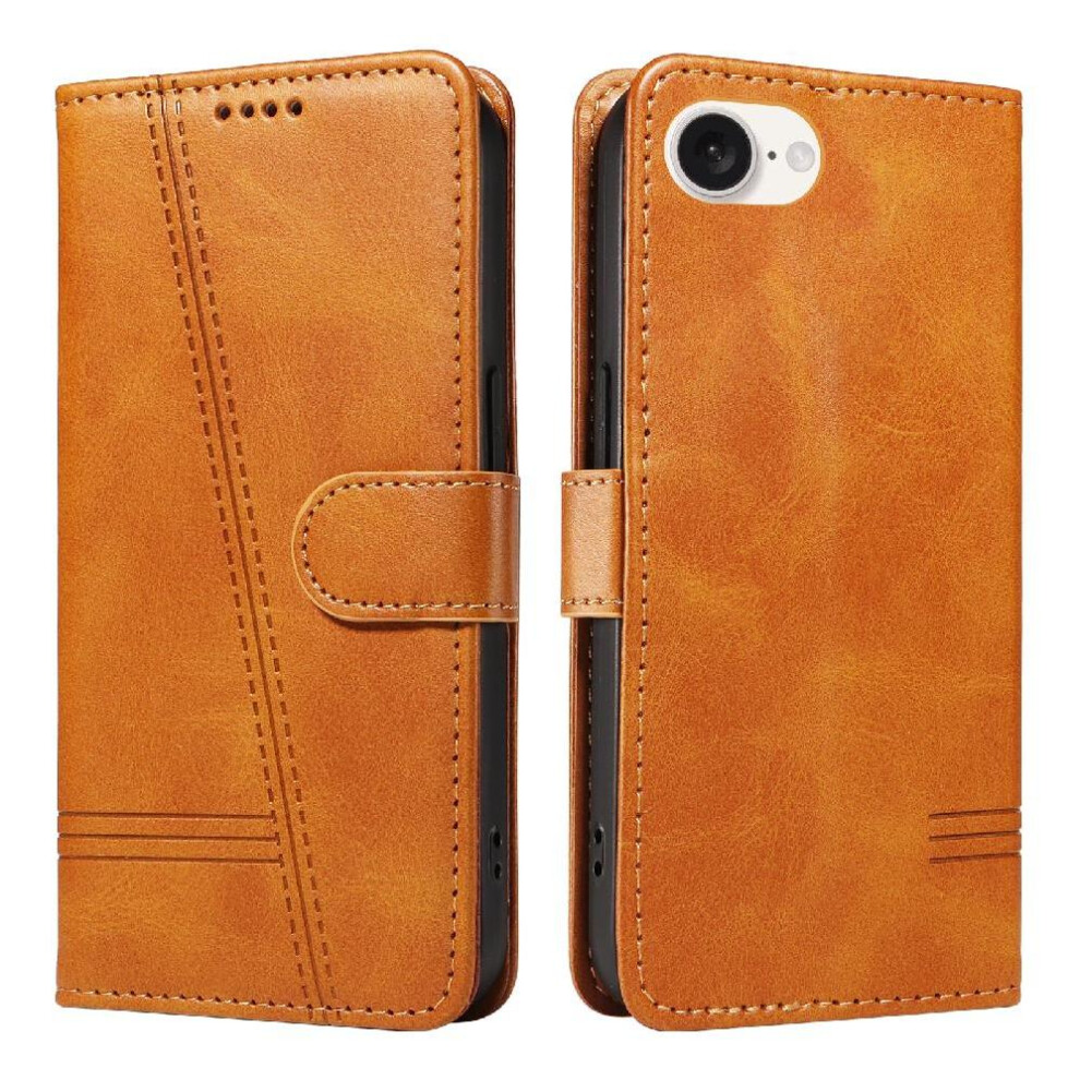 (Yellow) Filp Case For Iphone 16E Pressed Pu Leather Wallet Phone Case With Credit Card Slot Detachable Black Bracelet Black,Yellow 764549440634