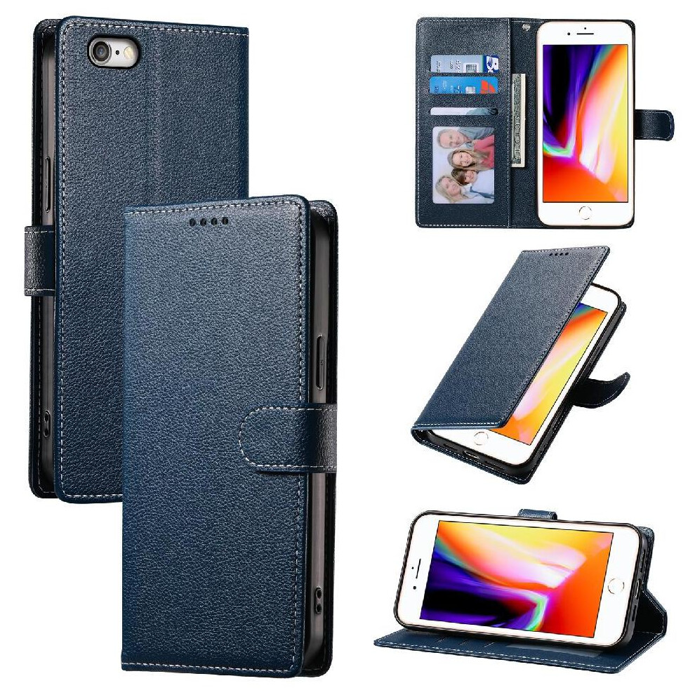 (Dark ) Compatible With Iphone 16E Case Shockproof Card Slots Magnetic Closure Daily Use Blue 764549440832