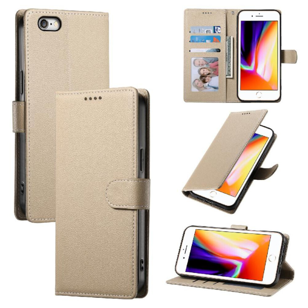 (Khaki ) Compatible With Iphone 16E Case Shockproof Card Slots Magnetic Closure Daily Use 764549440795
