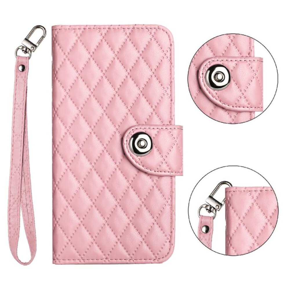 (Pink) Case For Nokia Hmd Skyline Wallet Cover Wrist Strip Card Holder Shockproof Stylish Protective Pink 764549441983