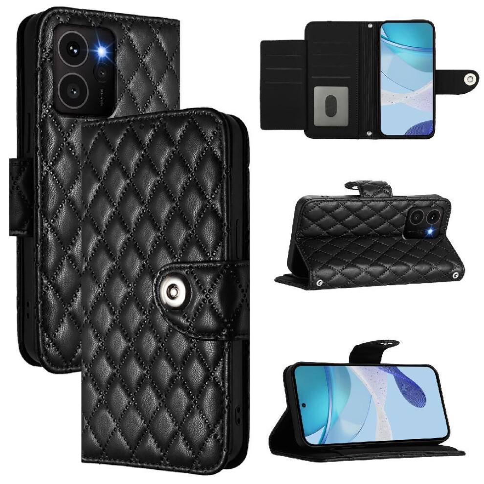 (Black) Case For Nokia Hmd Skyline Wallet Cover Wrist Strip Card Holder Shockproof Stylish Protective Black 764549441945