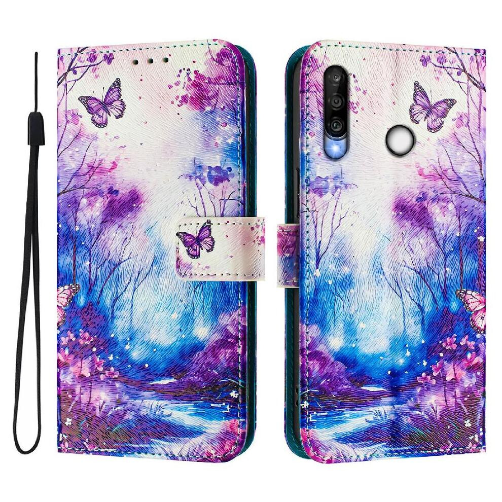 (C3 ) Compatible With Huawei P30 Lite Case Wallet Pu Leather Pattern Flip Cover With Credit Slot 764549442676
